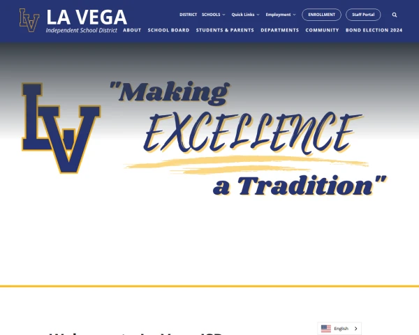 screenshot of La Vega ISD website