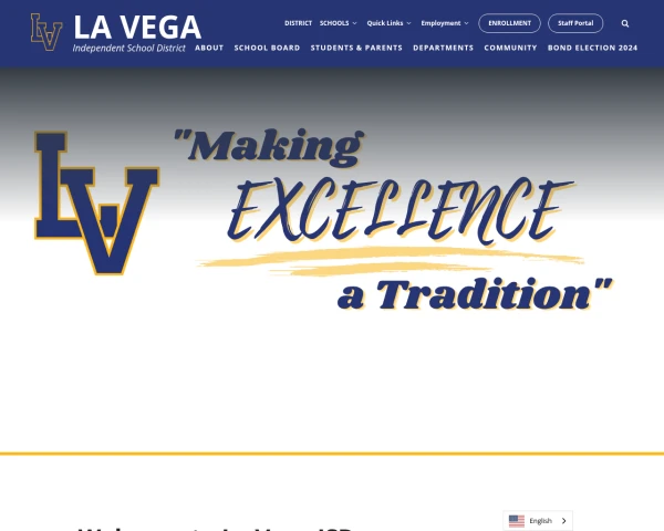 screenshot of La Vega ISD website