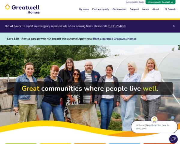screenshot of Greatwell Homes Limited website