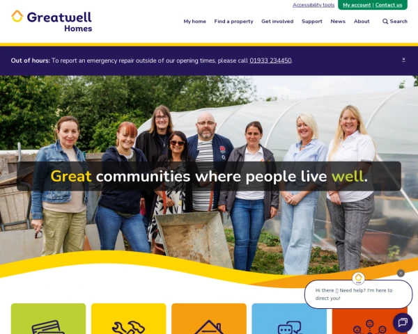 screenshot of Greatwell Homes Limited website
