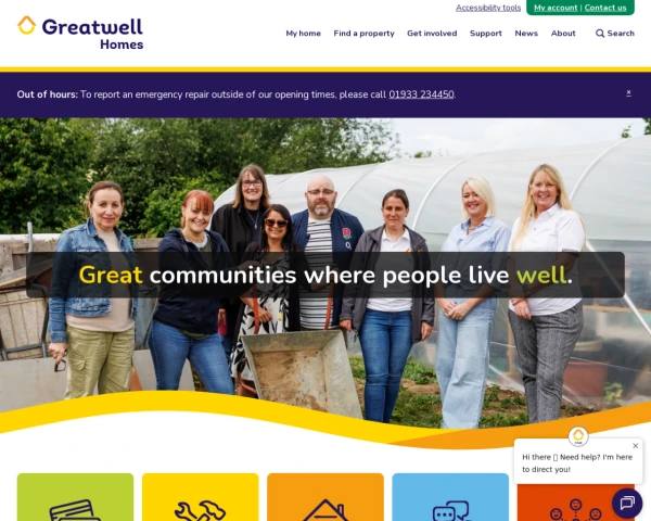 screenshot of Greatwell Homes Limited website