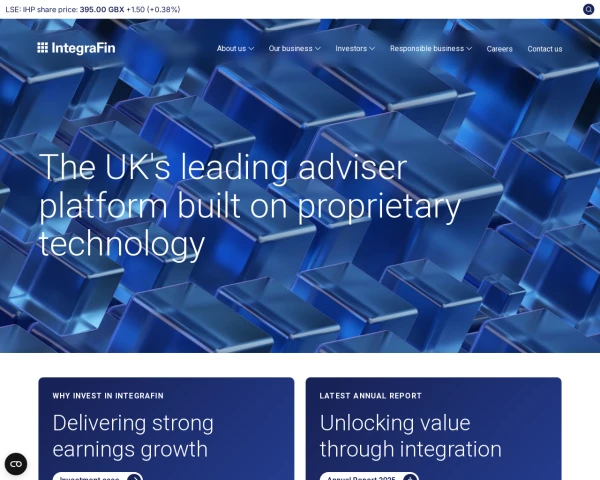 screenshot of IntegraFin Holdings website