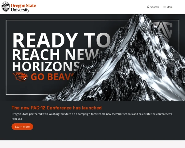 screenshot of Oregon State University website