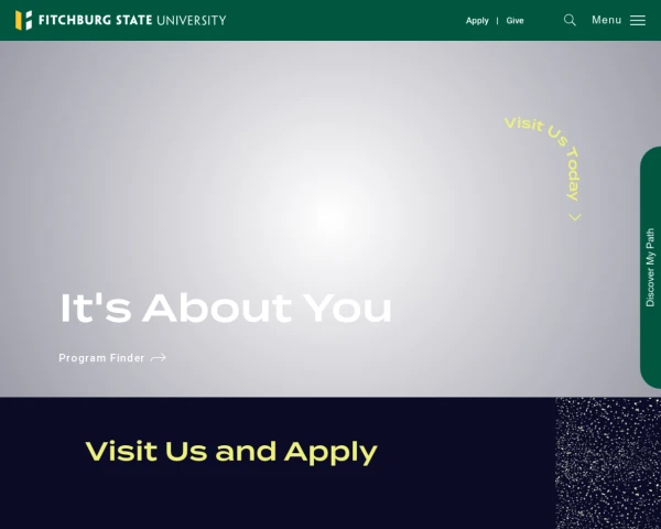 screenshot of Fitchburg State University website
