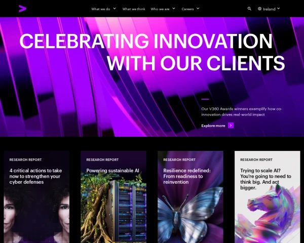 screenshot of Accenture plc website