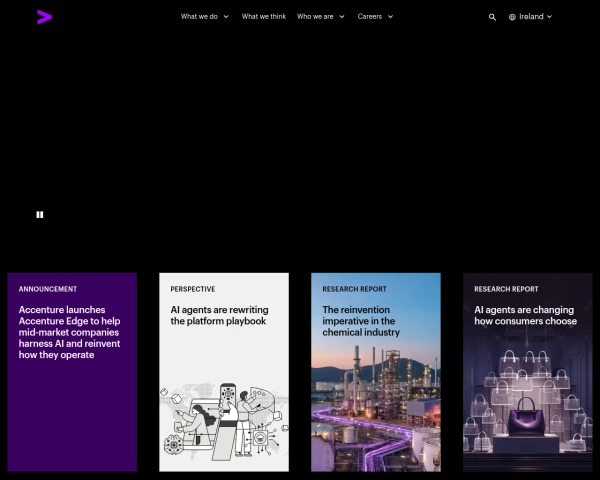 screenshot of Accenture plc website