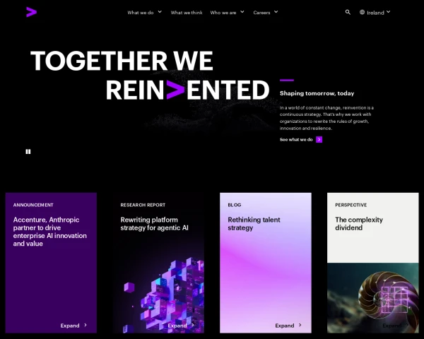 screenshot of Accenture plc website