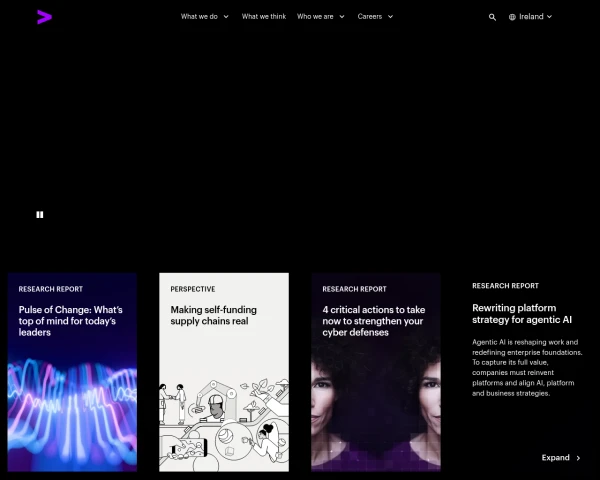screenshot of Accenture plc website